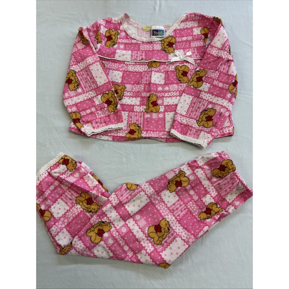 Vintage Pooh Toddler Pajama Set Dimensions In Photos - Please Read Description
